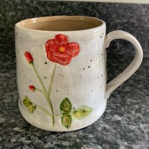 Stoneware Mug with pretty flower NWOT
